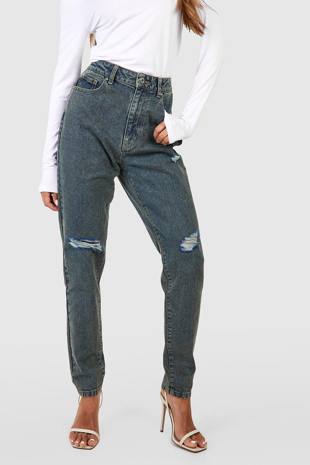 Skinny ripped mom store jeans